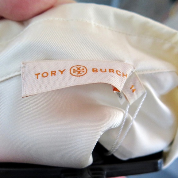 Tory Burch Wide Collar Tunic Blouse - Ivory/ Tea Rose - $498 - Picture 9 of 16